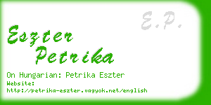 eszter petrika business card